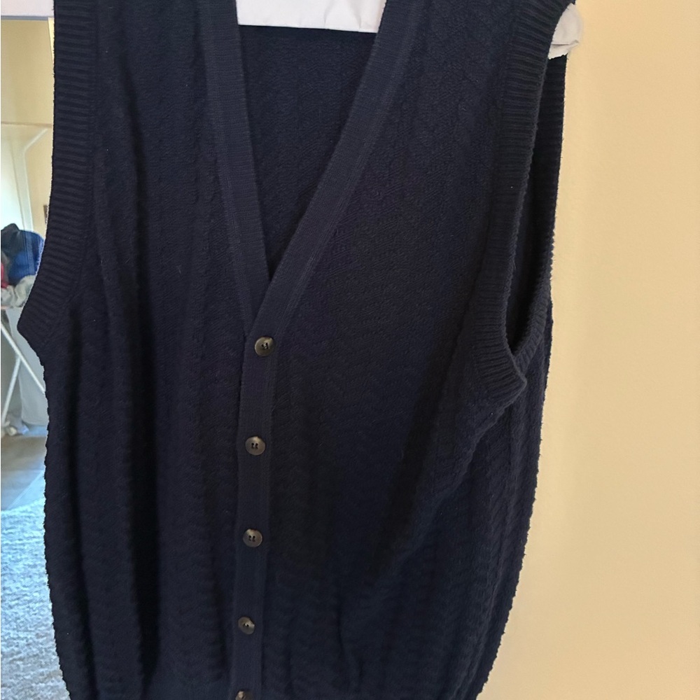 Women's V-Neck Sweater Vest - Navy